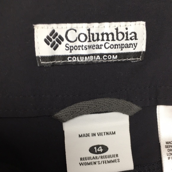 Columbia Black Trail Convertible Capri Pants Womens 14 Omni Shield Hiking - Picture 11 of 13